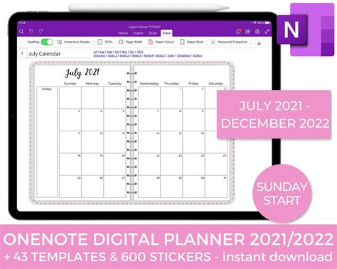 Onenote Calendar Template 2022